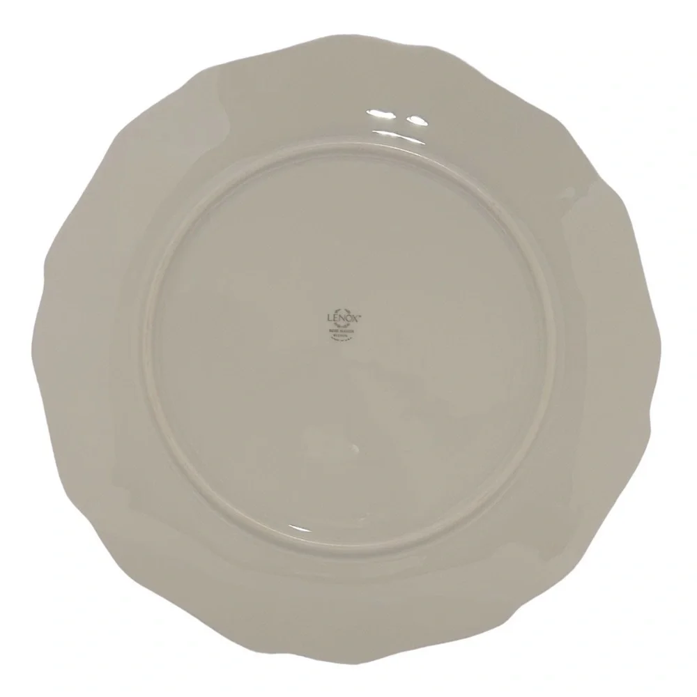 LENOX Vintage Rose Manor Cake plate Collectible Cream Pink Green with Gold trim